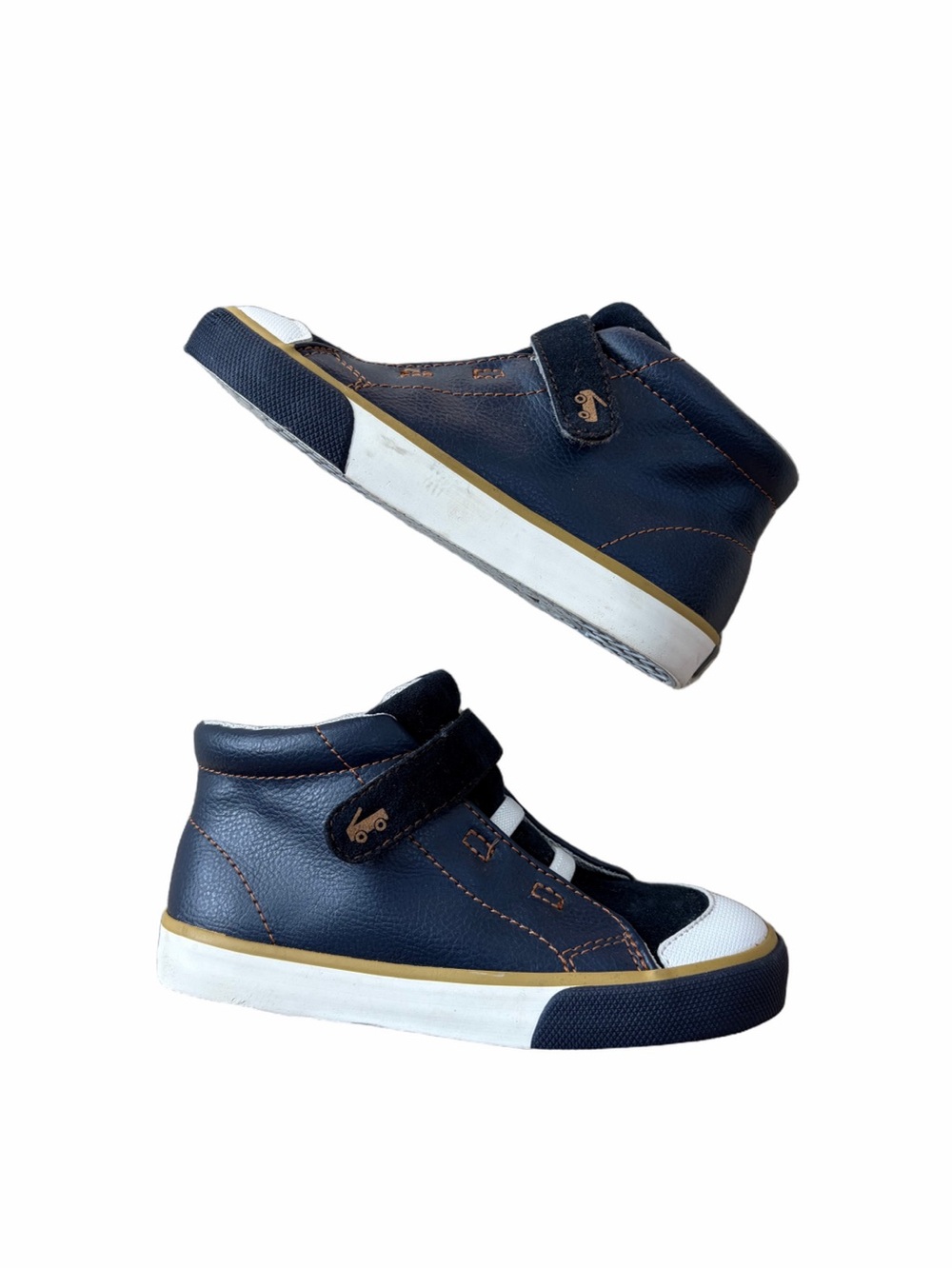 See Kai Run Toddler Size 11 Belmont II Navy Blue Tan High Top Sneakers